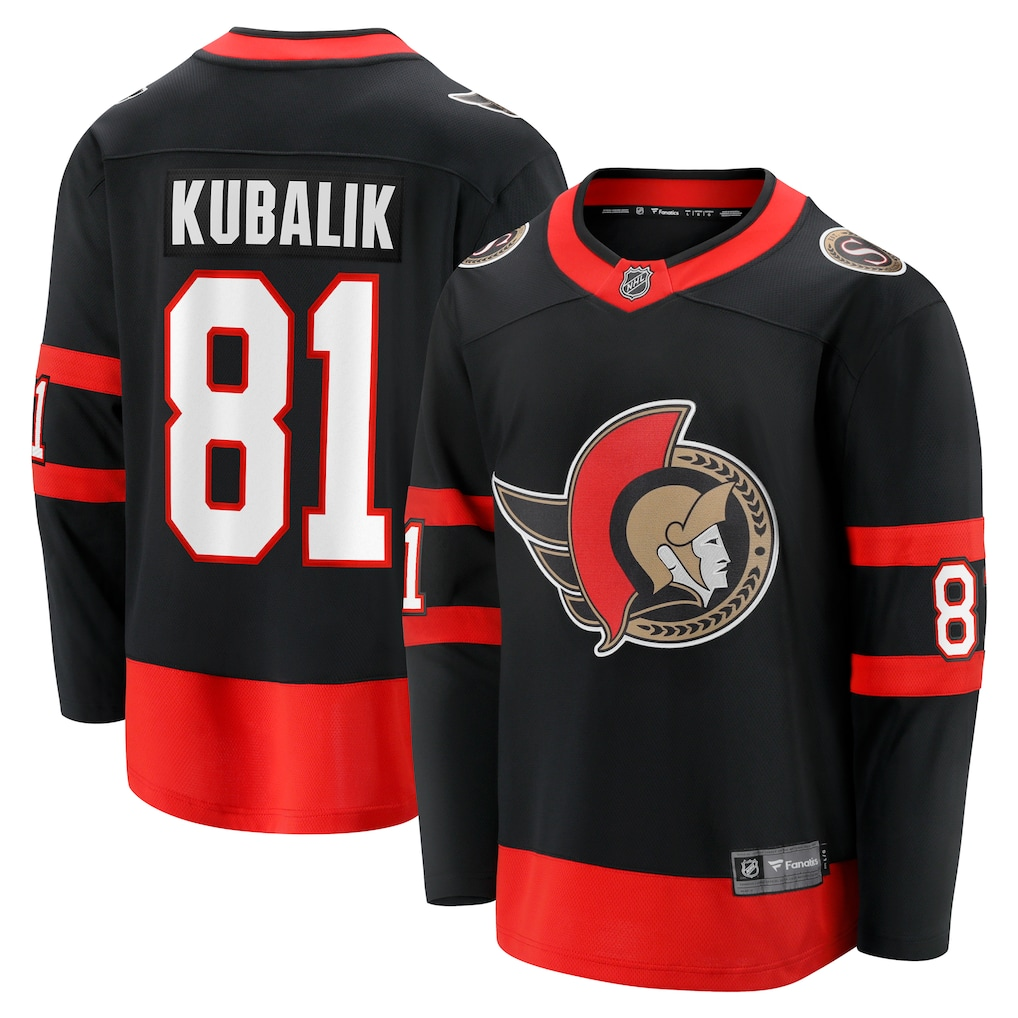 Dominik Kubalik #81 Ottawa Senators Black Home Breakaway Jersey - JerseysFreak