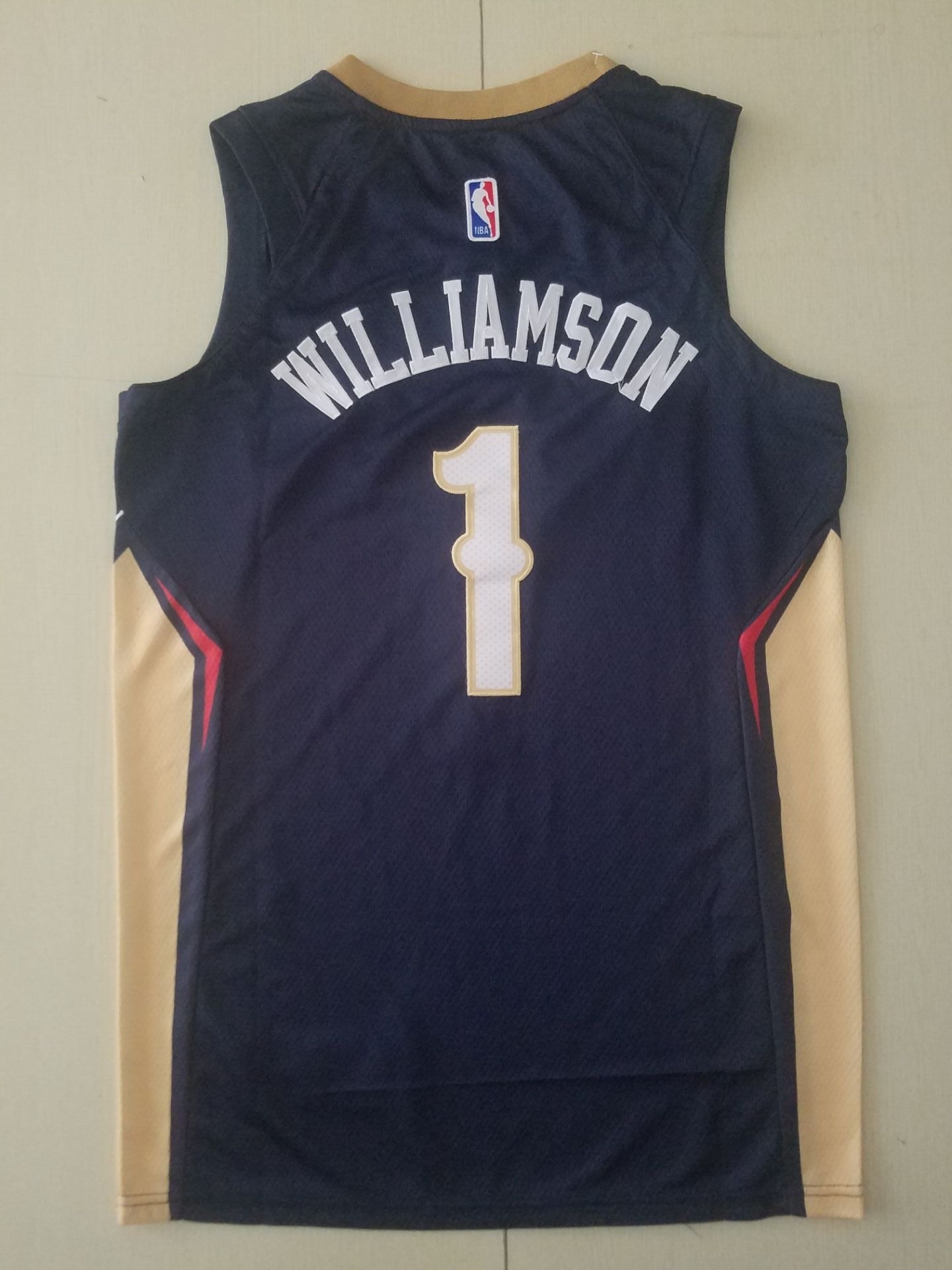 Men's New Orleans Pelicans Zion Williamson #1 NBA Dark Blue Swingman Jersey1