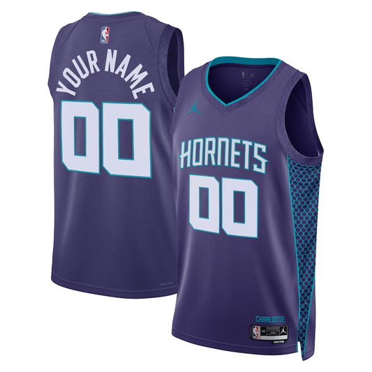 Men's Charlotte Hornets Purple 2022/23 Swingman Custom jersey1 - Statement Edition
