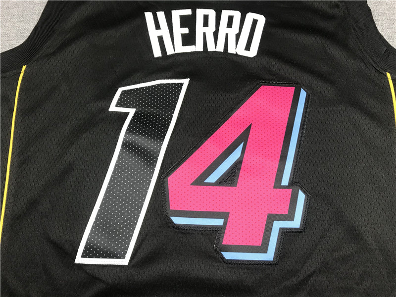 Men's Miami Heat Tyler Herro #14 Black Swingman Player Jersey1 - City Edition