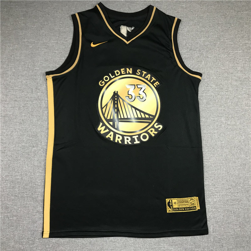 Men's Golden State Warriors James Wiseman #33 Black Classic Player Jersey1