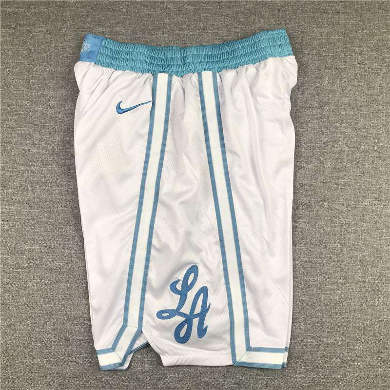Men's Los Angeles Lakers White City Edition Basketball Shorts1