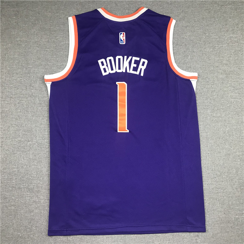Men's Phoenix Suns Devin Booker #1 Purple Replica Jersey1