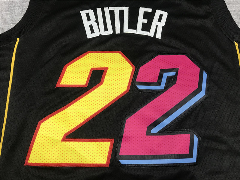 Men's Miami Heat Jimmy Butler #22 Black Swingman Player Jersey1 - City Edition