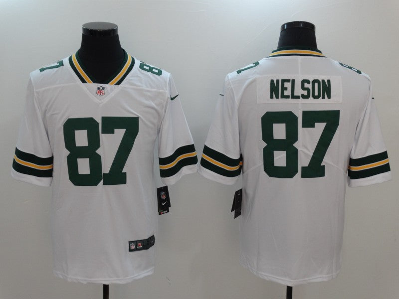 Men's Green Bay Packers Jordy Nelson #87 White Game Player Jersey1