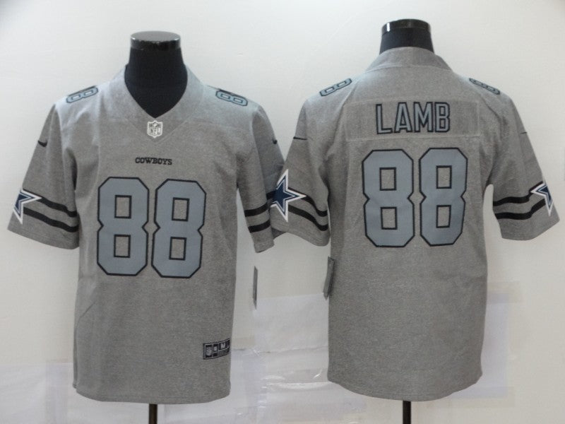 Men's Dallas Cowboys CeeDee Lamb #88 Gray Player Game Jersey1