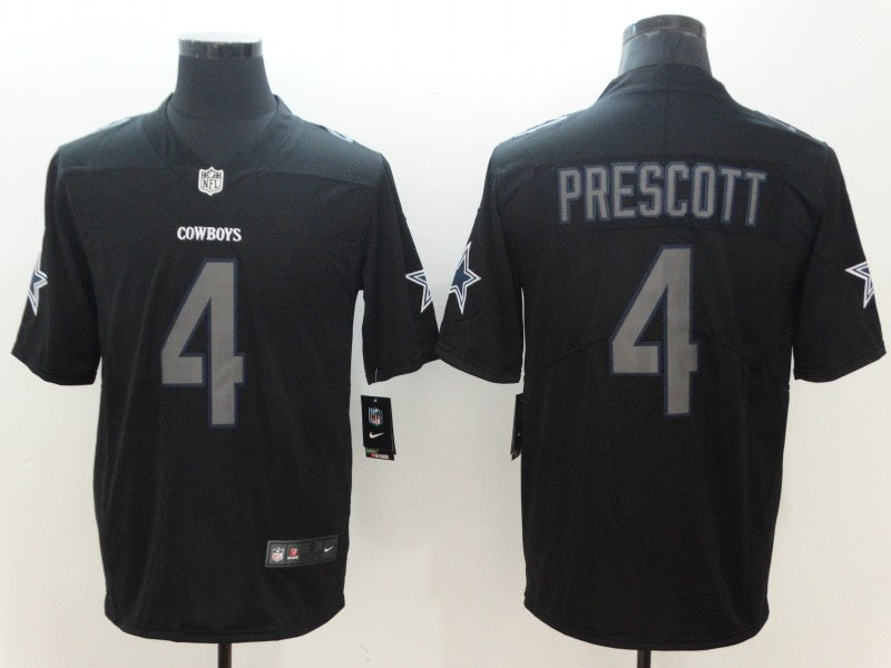 Men's Dallas Cowboys Dak Prescott #4 Black Alternate Player Game Jersey1
