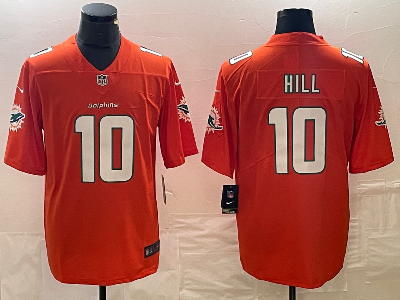 Men's Miami Dolphins Tyreek Hill #10 Orange Game Jersey1
