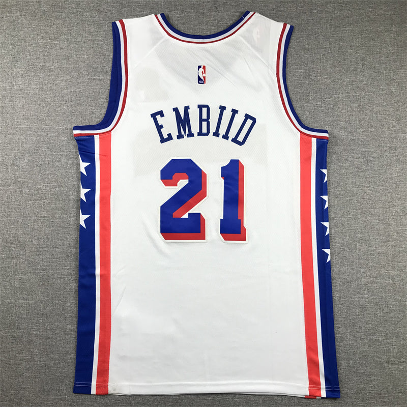 Men's Philadelphia 76ers Joel Embiid #21 White Swingman Jersey1