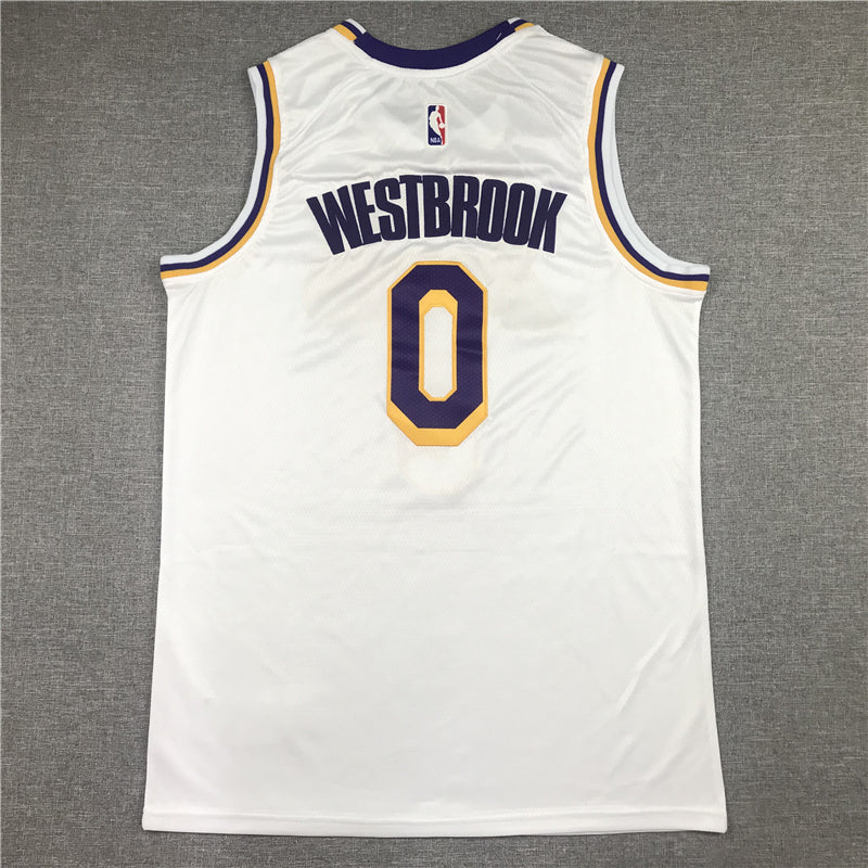 Men's Los Angeles Lakers Russell Westbrook #0 NBA White 2020/21 Swingman Jersey1