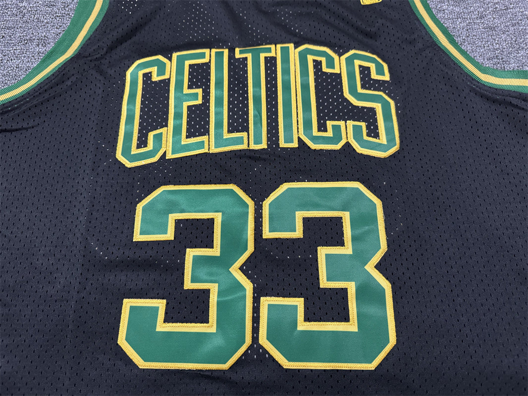 Men's Boston Celtics Larry Bird #33 Black 1985/86 Hardwood Classics Swingman Jersey1