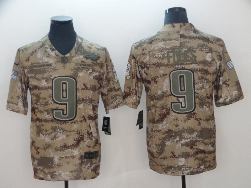 Men's Philadelphia Eagles Nick Foles #9 Camouflage Game Jersey1