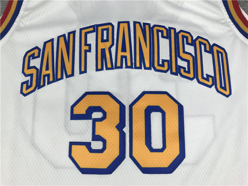 Men's Golden State Warriors Stephen Curry #30 White Classic Player Jersey1