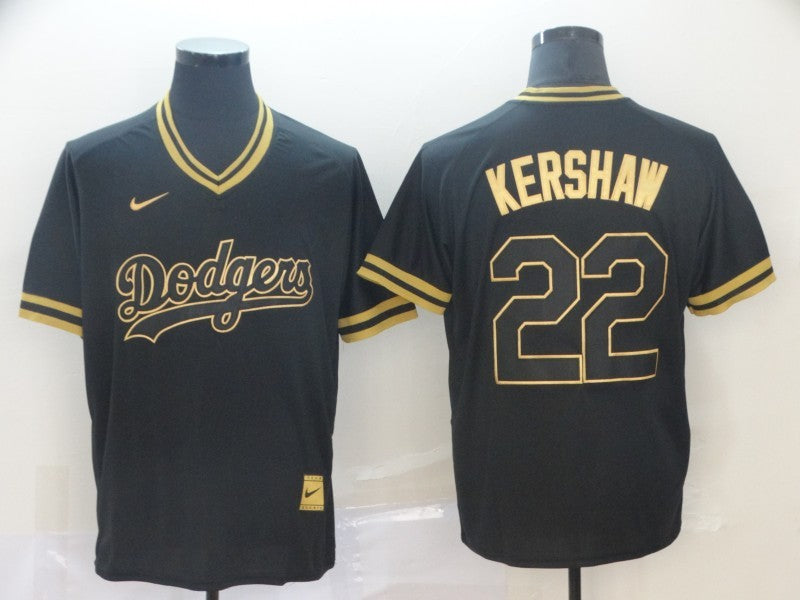 Men's Los Angeles Dodgers Clayton Kershaw #22 Black Fashion Stitched Jersey1