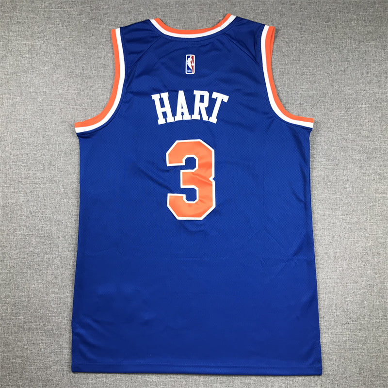Men's New York Knicks Josh Hart #3 Blue Game Jersey - Icon Edition