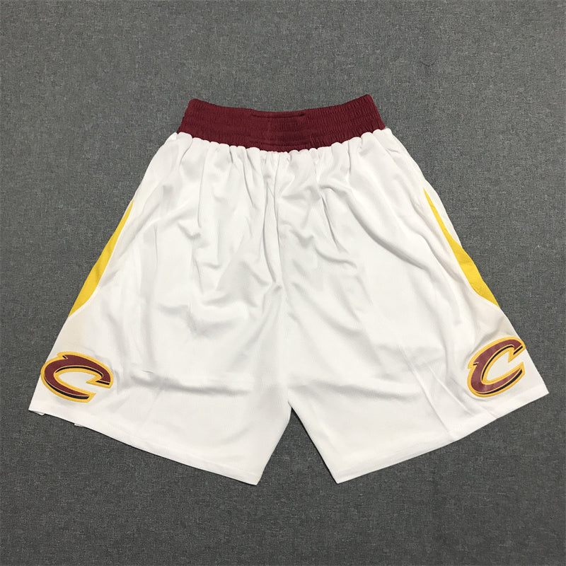 Men's Cleveland Cavaliers White Basketball Shorts1