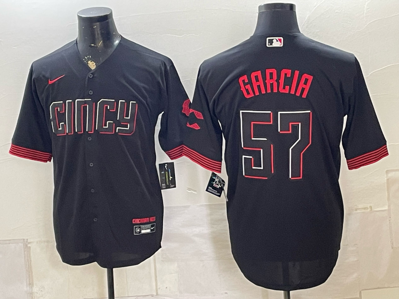 Men's Cincinnati Reds Julian Garcia #57 Black 2023 City Connect Replica Player Jersey