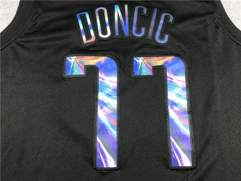 Men's Dallas Mavericks Luka Doncic #77 Black Swingman Game Jersey1
