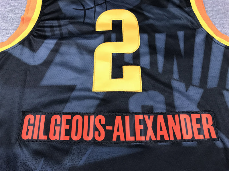 Men's Oklahoma City Thunder Shai Gilgeous-Alexander #2 Black 2023/24 Swingman Jersey1 - City Edition