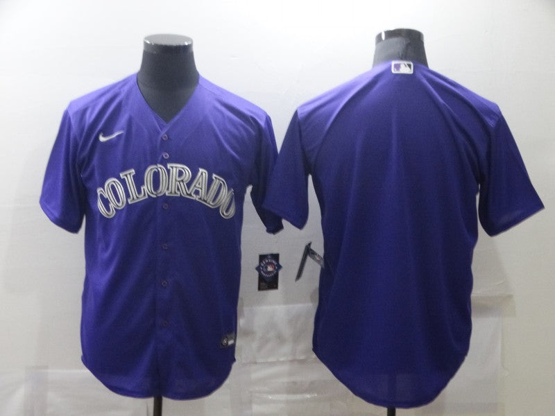 Men's Colorado Rockies Purple Alternate Replica Blank Jersey1
