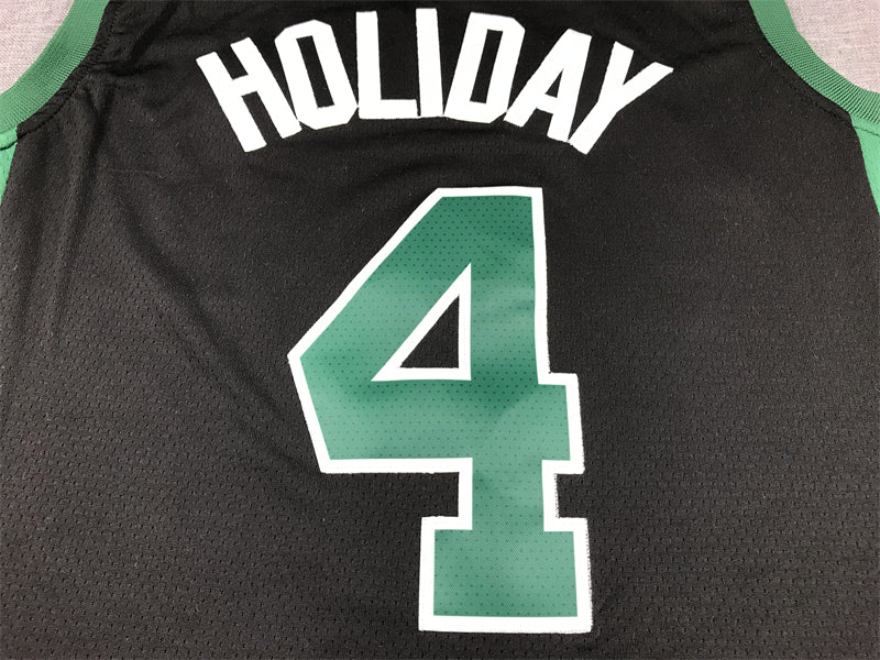 Men's Boston Celtics Jrue Holiday #4 Black Swingman Jersey1 - Statement Edition