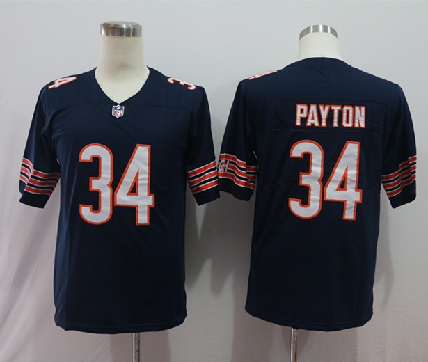 Men's Chicago Bears Walter Payton #34 Navy Game Retired Player Jersey1