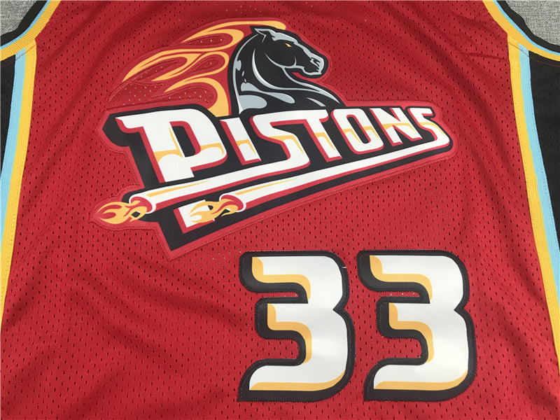 Men's Detroit Pistons Grant Hill 1998-99 Red Hardwood Classics Swingman Jersey1