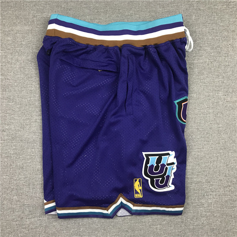 Men's Utah Jazz Purple 1996-97 Hardwood Classics Basketball Shorts1