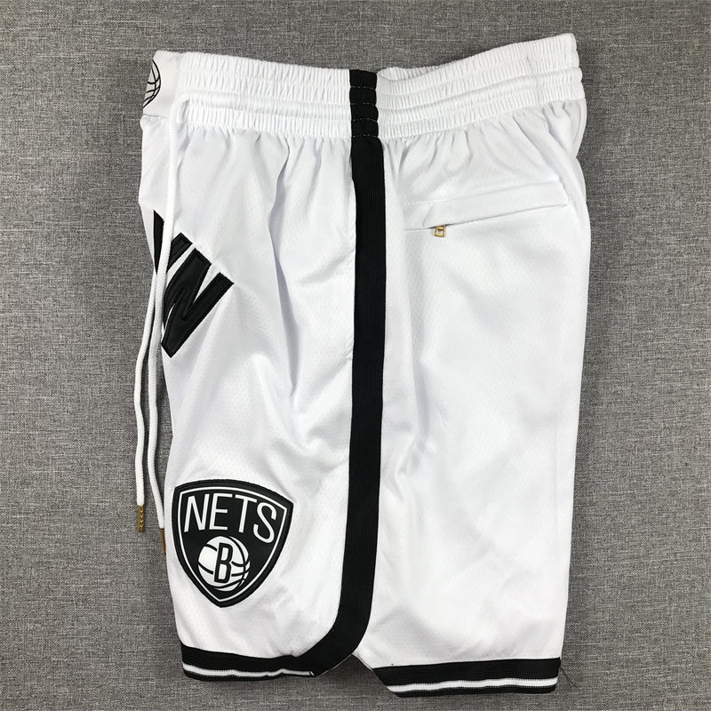 Men's Brooklyn Nets White Pocket Shorts1