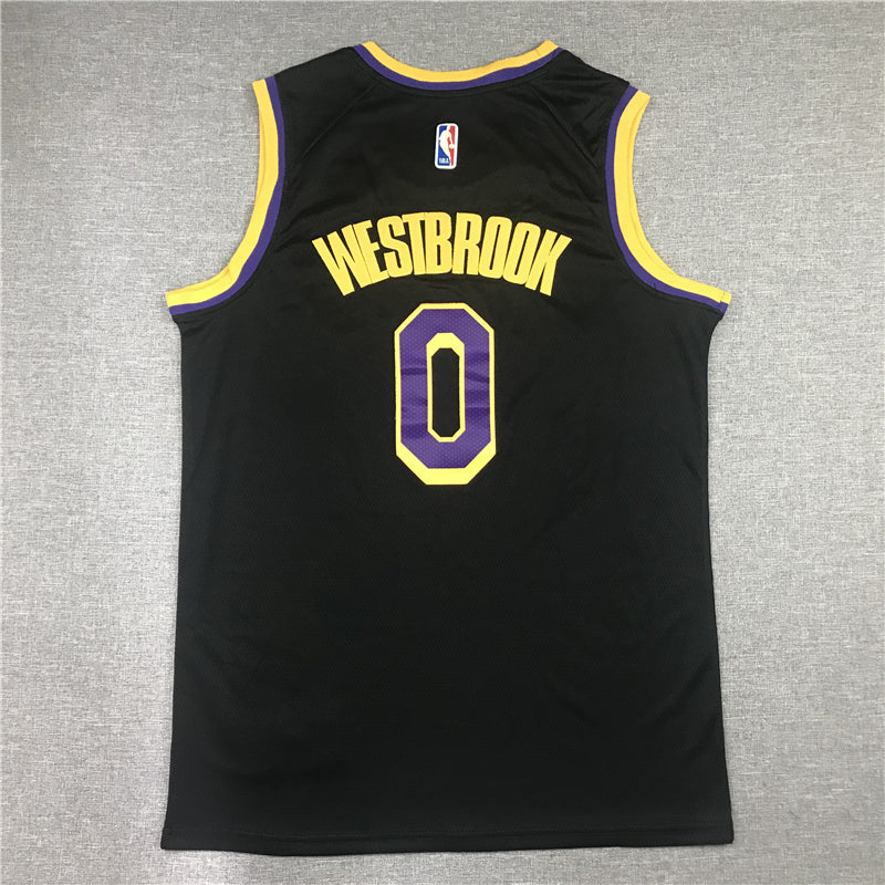 Men's Los Angeles Lakers Russell Westbrook Black 2020/21 Swingman Player Jersey1