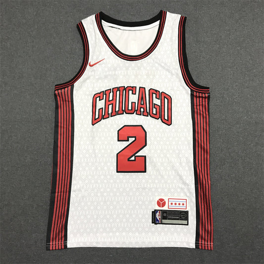 Men's Chicago Bulls Lonzo Ball #2 White 2022/23 Swingman Jersey1 - City Edition
