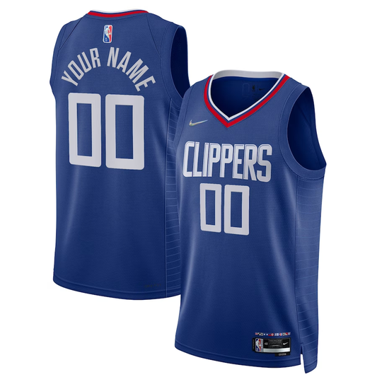 Men's LA Clippers Royal 2021/22 Diamond Swingman Custom Jersey1 - Icon Edition
