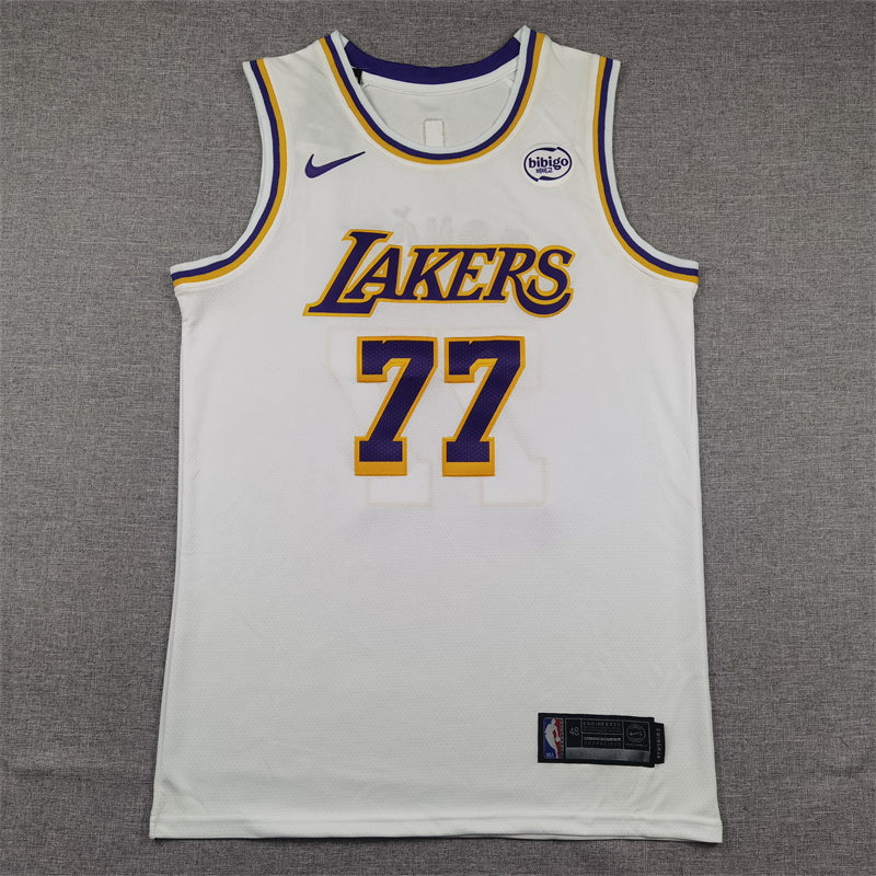 Men's Los Angeles Lakers Luka Doncic #77 White Swingman Jersey1 - Association Edition