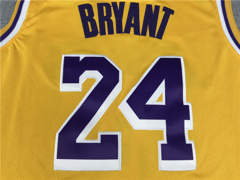 Men's Los Angeles Lakers Kobe Bryant #8-24 Yellow Swingman Player Jersey1