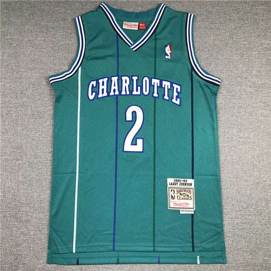 Men's Charlotte Hornets Larry Johnson 1992-93 Hardwood Classics Swingman jersey1