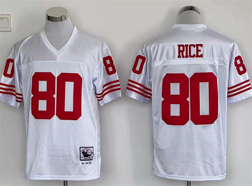 Men's San Francisco 49ers Jerry Rice Mitchell & Ness White Legacy Replica Jersey1