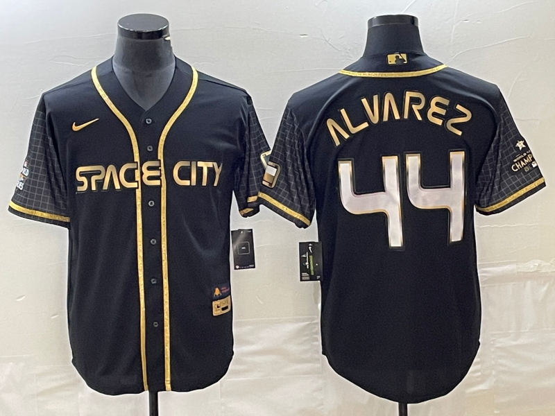 Men's Houston Astros Yordan Alvarez #44 Black City Connect Replica Player Jersey1