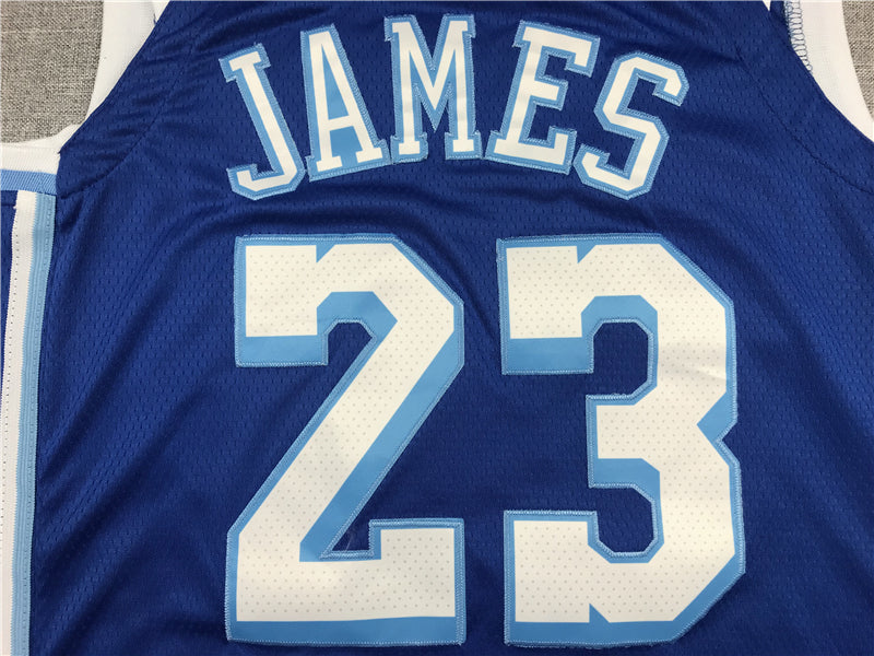 Men's Los Angeles Lakers LeBron James #23 Blue Swingman Jersey1