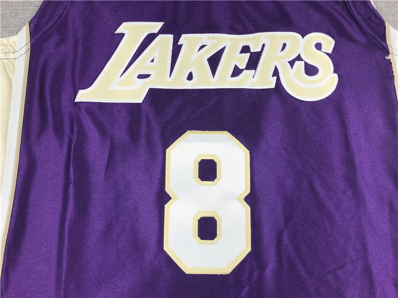 Men's Los Angeles Lakers Kobe Bryant Purple Hall of Fame Hardwood Classics Jersey1