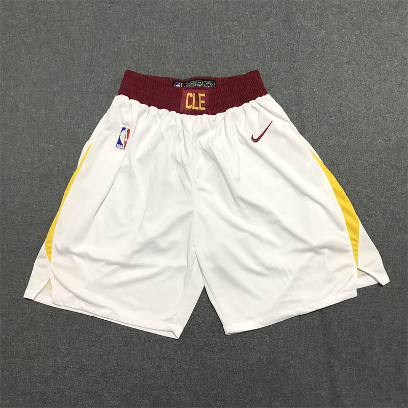 Men's Cleveland Cavaliers White Basketball Shorts1