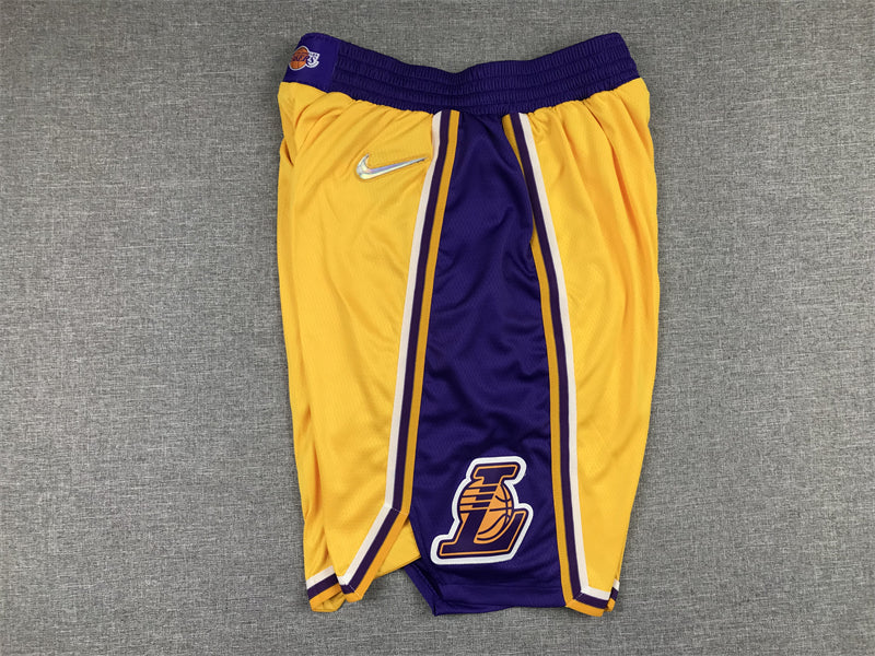 Men's Los Angeles Lakers Yellow Hardwood Classics Basketball Shorts1