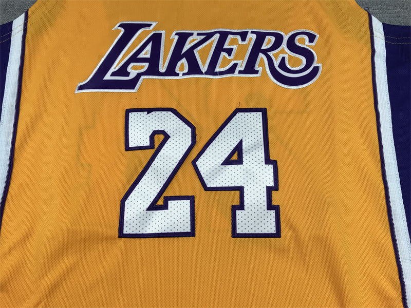 Men's Los Angeles Lakers Kobe Bryant #24 Gold 2007-08 Hardwood Classics Swingman Jersey1