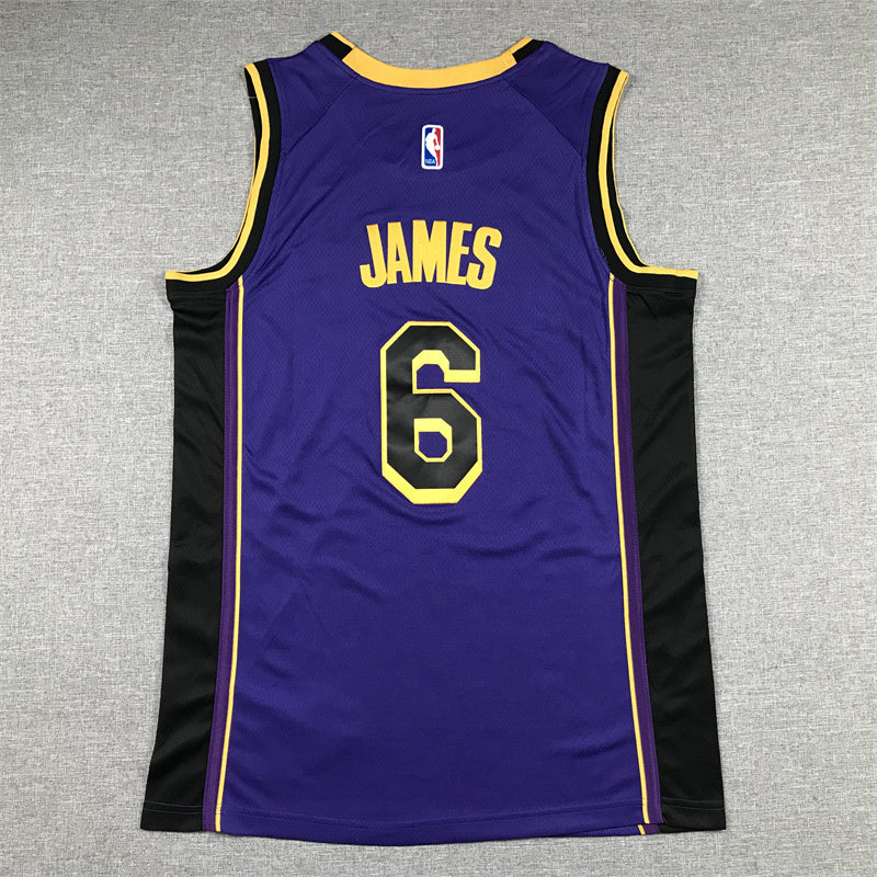 Men's Los Angeles Lakers LeBron James #6 Purple 2022/23 Swingman Jersey1 - Statement Edition