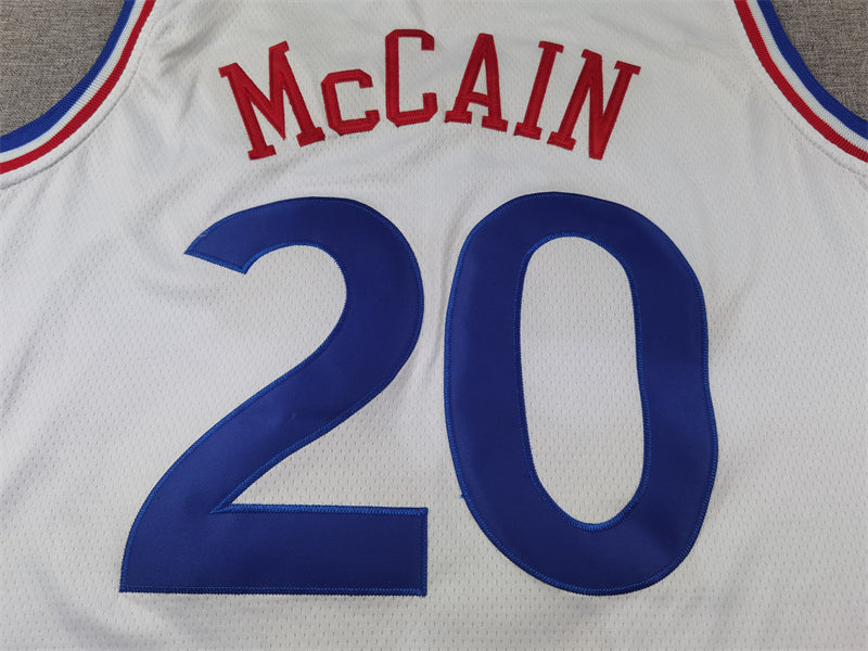 Men's Philadelphia 76ers Jared McCain #20 White 2024/25 Swingman Player Jersey1 - City Edition