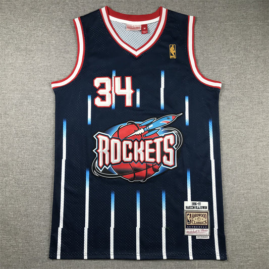 Men's Houston Rockets Hakeem Olajuwon 1996-97 Hardwood Classics Swingman Jersey1
