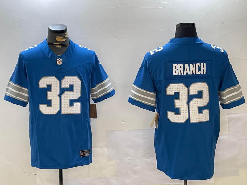 Men's Detroit Lions Brian Branch #32 Blue Game Jersey1