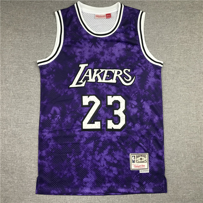 Men's Los Angeles Lakers LeBron James #23 Purple Galaxy Swingman Jersey1