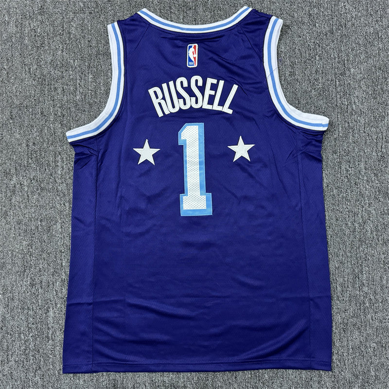 Men's Los Angeles Lakers D'Angelo Russell #1 Purple Swingman Jersey1
