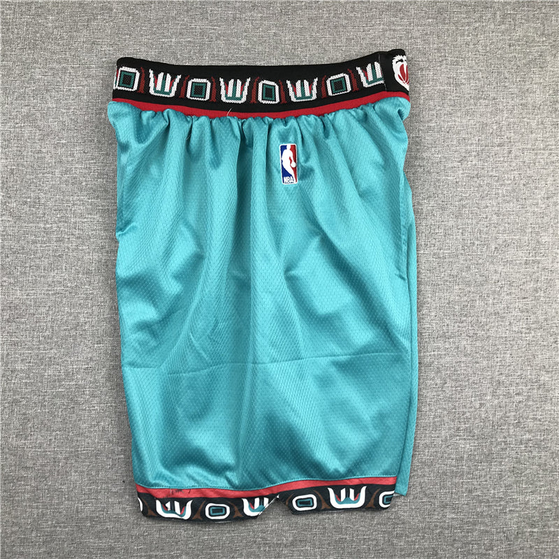 Men's Memphis Grizzlies Turquoise Hardwood Classics Basketball Shorts1