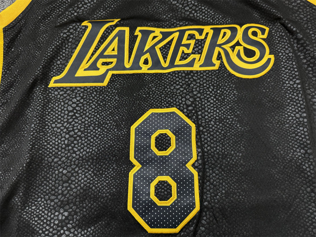 Men's Los Angeles Lakers Kobe Bryant #8-24 Black Swingman Jersey1